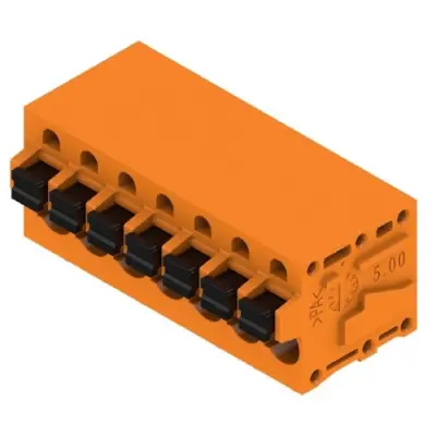 PCB terminal, 7 pole, pitch 5 mm, AWG 24-12, 20 A, spring-clamp connection, orange, 1331750000 - 1