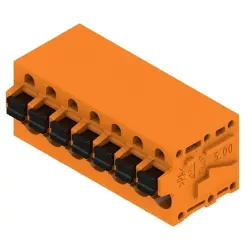 PCB terminal, 7 pole, pitch 5 mm, AWG 24-12, 20 A, spring-clamp connection, orange, 1331750000