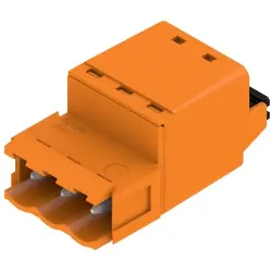 Pin header, 3 pole, pitch 5.08 mm, straight, orange, 1335450000