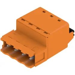 Pin header, 4 pole, pitch 5.08 mm, straight, orange, 1335460000