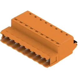 Pin header, 9 pole, pitch 5.08 mm, straight, orange, 1335520000