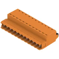 Pin header, 12 pole, pitch 5.08 mm, straight, orange, 1335550000