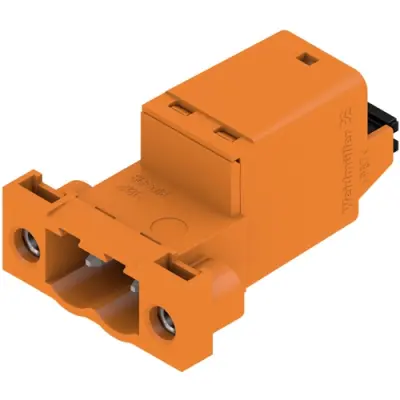 Pin header, 2 pole, pitch 5.08 mm, straight, orange, 1335590000 - 1
