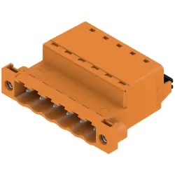 Pin header, 6 pole, pitch 5.08 mm, straight, orange, 1335680000