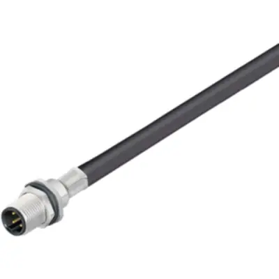 Panel plug, M12, 8 pole, strand connection, straight, 1341240050 - 1