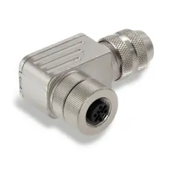 Jack, M12, 4 pole, tension clamp connection, angled, 1344740000
