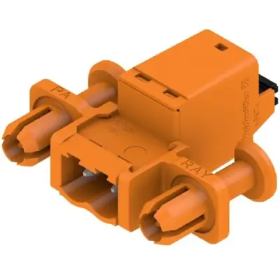 Pin header, 2 pole, pitch 5.08 mm, straight, orange, 1353580000 - 1
