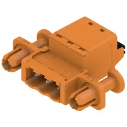 Pin header, 3 pole, pitch 5.08 mm, straight, orange, 1353590000