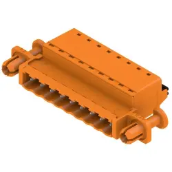 Pin header, 9 pole, pitch 5.08 mm, straight, orange, 1353670000