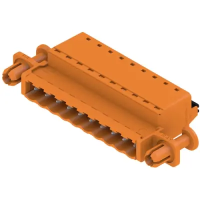 Pin header, 10 pole, pitch 5.08 mm, straight, orange, 1353680000 - 1