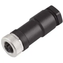 Jack, M12, 5 pole, screw connection, straight, 1353750000