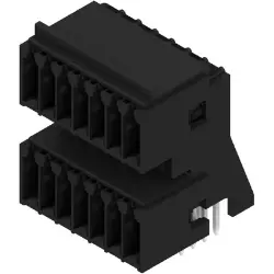 Pin header, 28 pole, pitch 3.5 mm, angled, black, 1357850000