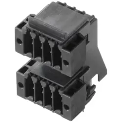 Pin header, 16 pole, pitch 3.5 mm, angled, black, 1357920000