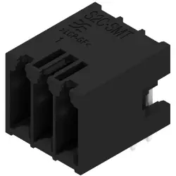 Pin header, 6 pole, pitch 3.5 mm, angled, black, 1359470000