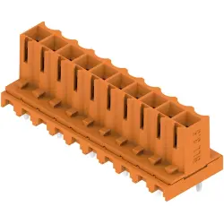 Socket header, 10 pole, pitch 3.5 mm, straight, orange, 1376470000
