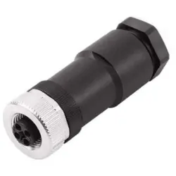 Jack, M12, 4 pole, screw connection, straight, 1391980000