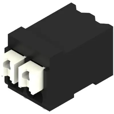 PCB terminal, 2 pole, pitch 3.5 mm, AWG 28-14, 12 A, spring-clamp connection, black, 1412410000 - 1