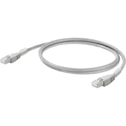 Patch cable, RJ45 plug, straight to RJ45 plug, straight, Cat 6A, S/FTP, LSZH, 3 m, gray, 2661950300