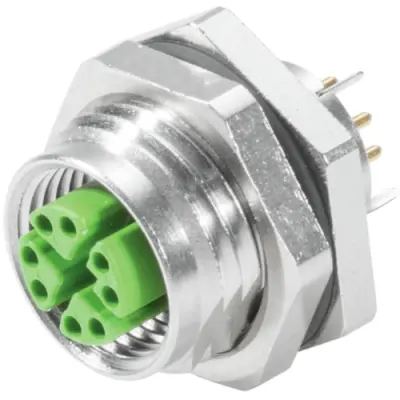 Panel socket, M12, 8 pole, solder connection, straight, 1427670000 - 1
