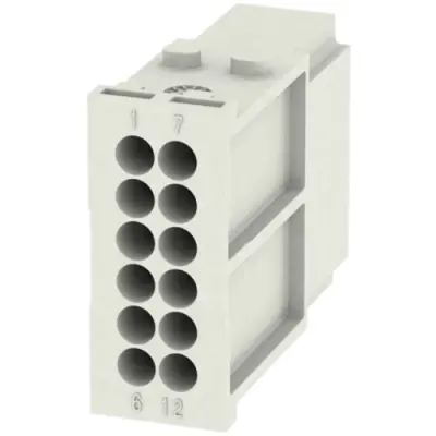 Pin contact insert, 12 pole, unequipped, crimp connection, with PE contact, 1428840000 - 1