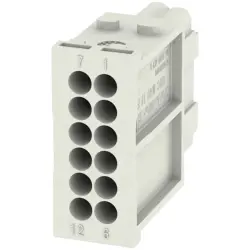 Socket contact insert, 12 pole, unequipped, crimp connection, with PE contact, 1428850000