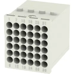 Pin contact insert, 36 pole, unequipped, crimp connection, with PE contact, 1428860000
