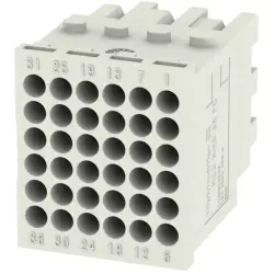 Socket contact insert, 36 pole, unequipped, crimp connection, with PE contact, 1428870000