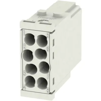 Pin contact insert, 8 pole, unequipped, crimp connection, with PE contact, 1428880000 - 1
