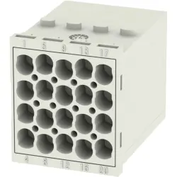 Pin contact insert, 20 pole, unequipped, crimp connection, with PE contact, 1428910000