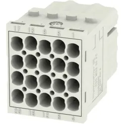Socket contact insert, 20 pole, unequipped, crimp connection, with PE contact, 1428930000