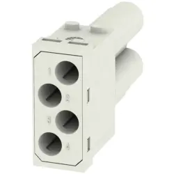 Pin contact insert, 4 pole, unequipped, crimp connection, with PE contact, 1428950000