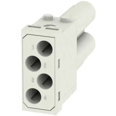 Pin contact insert, 4 pole, unequipped, crimp connection, with PE contact, 1428950000 - 1