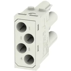Socket contact insert, 4 pole, unequipped, crimp connection, with PE contact, 1428970000