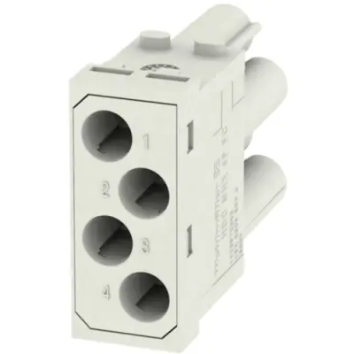 Socket contact insert, 4 pole, unequipped, crimp connection, with PE contact, 1428970000 - 1