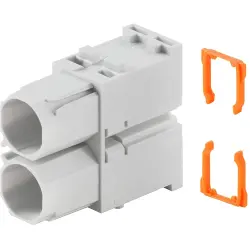 Socket contact insert, 2 pole, unequipped, crimp connection, with PE contact, 1429020000