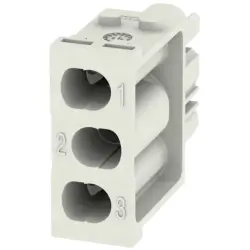 Socket contact insert, 3 pole, unequipped, crimp connection, with PE contact, 1429350000