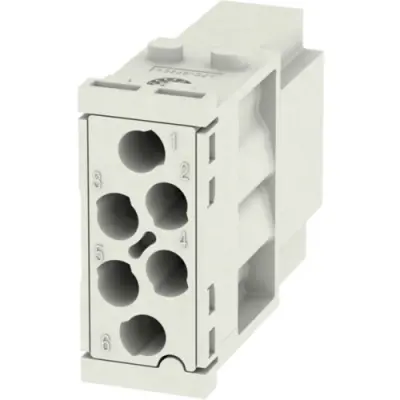 Pin contact insert, 6 pole, unequipped, crimp connection, with PE contact, 1429360000 - 1