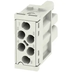Socket contact insert, 6 pole, unequipped, crimp connection, with PE contact, 1429370000
