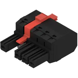Socket header, 4 pole, pitch 7.62 mm, straight, black, 1430110000