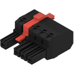 Socket header, 4 pole, pitch 7.62 mm, straight, black, 1430140000