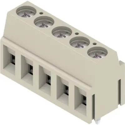 PCB terminal, 5 pole, pitch 5 mm, angled, gray, 1913160000 - 1