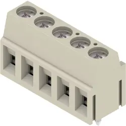 PCB terminal, 5 pole, pitch 5 mm, angled, gray, 1913160000