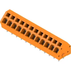 PCB terminal, 12 pole, pitch 5 mm, angled, orange, 1914090000