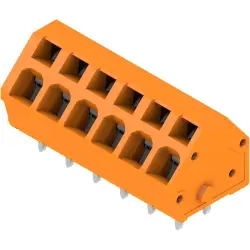 PCB terminal, 6 pole, pitch 5 mm, angled, orange, 1914020000