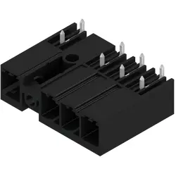 Pin header, 4 pole, pitch 7.62 mm, angled, black, 1464340000