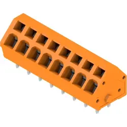 PCB terminal, 8 pole, pitch 5 mm, angled, orange, 1914040000