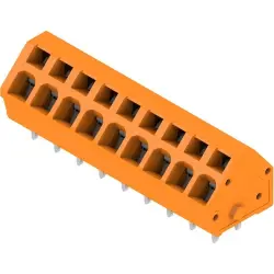 PCB terminal, 9 pole, pitch 5 mm, angled, orange, 1914050000