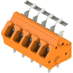 PCB terminal, 5 pole, pitch 5 mm, angled, orange, 1914600000