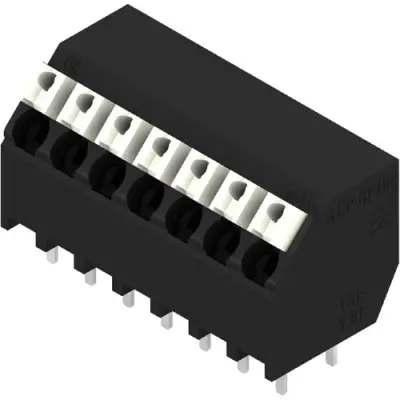 PCB terminal, 7 pole, pitch 3.81 mm, angled, black, 1885930000 - 1