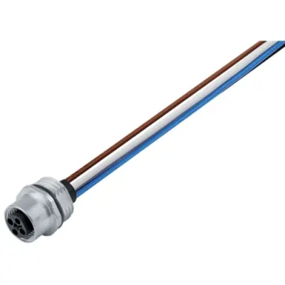 Panel socket, M12, 4 pole, strand connection, straight, 1467960000 - 1
